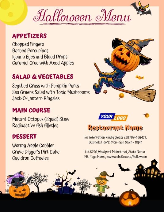halloween-party-menu-list