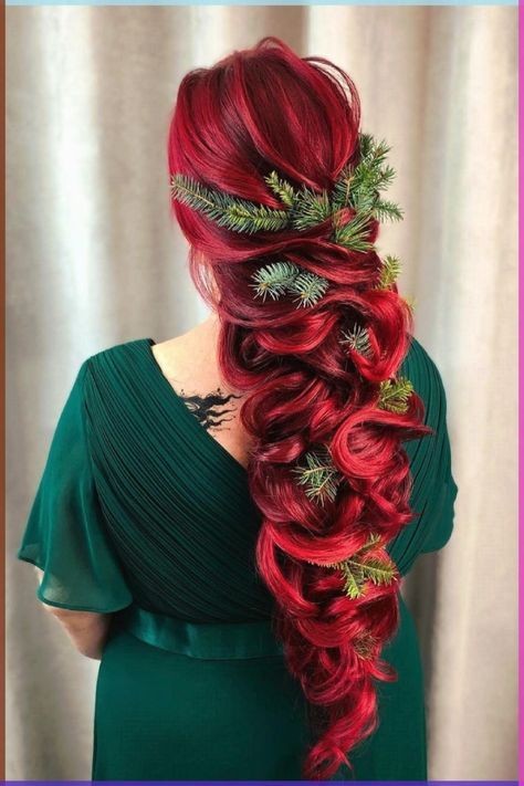 Side-swept-Curls-With-Poinsettias