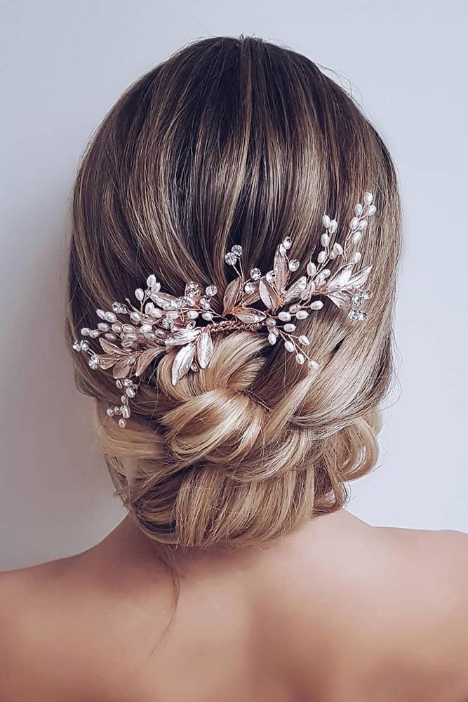 Low-Chignon-With-Crystal-Pins