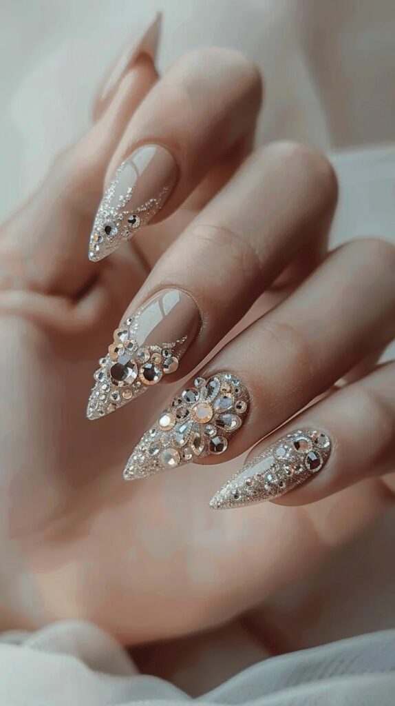 Rhinestone-Encrusted-baddiee- Nail-ideas