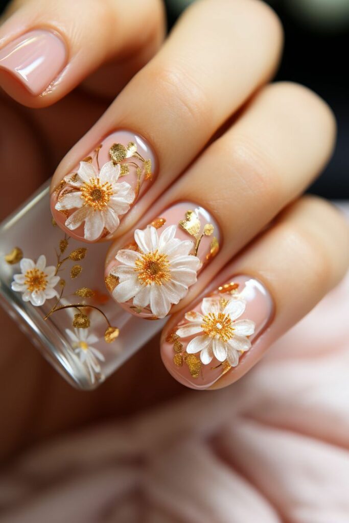 Daisy- Chain- Summer-Nails-design