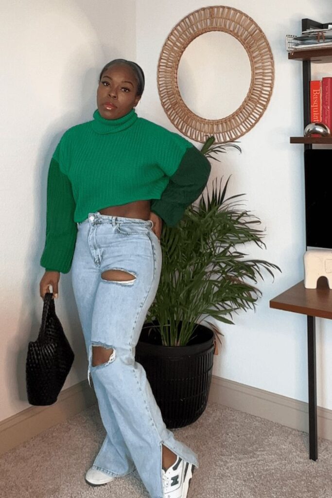 Casual-Green-Sweater-and-Jeans