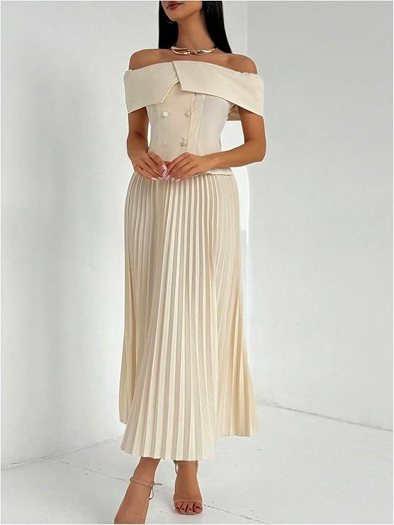 Pleated- Midi -Skirt -Paired -with- a -Tailored - Blouse