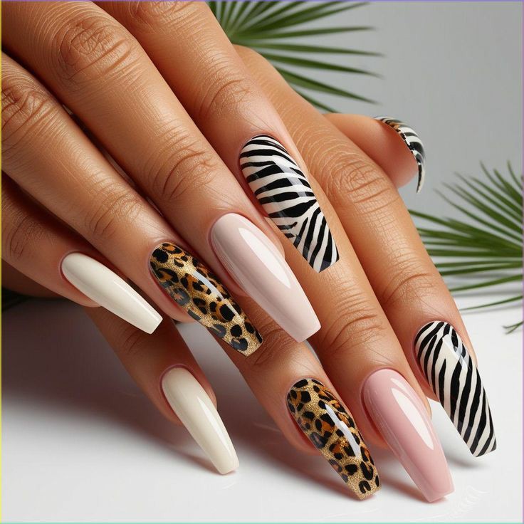 Animal -Print- Accents-baddie-nail
