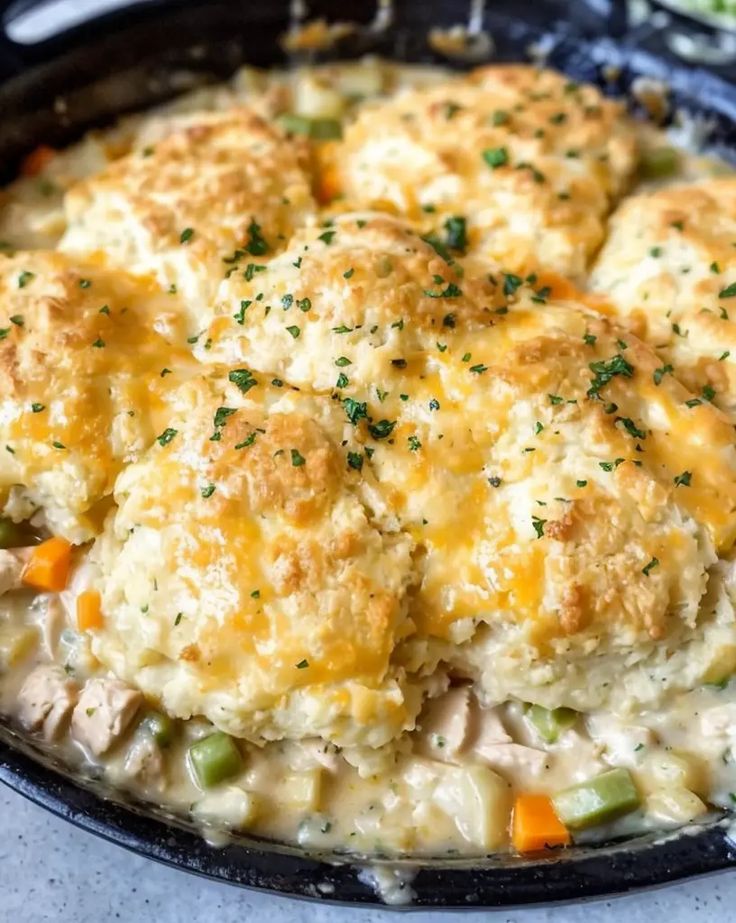 Cheddar-Biscuit-Topped 