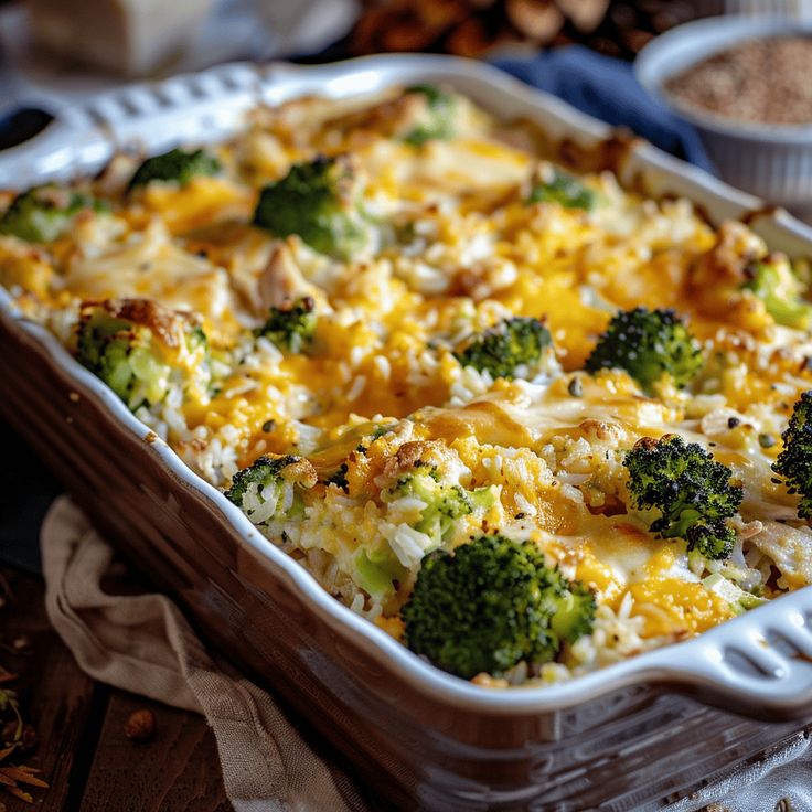 Cheesy - Chicken - and - Broccoli - Rice - Bake