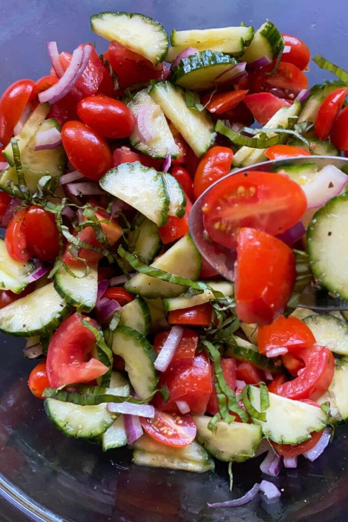 Cucumber -Tomato -and-Basil- Salad