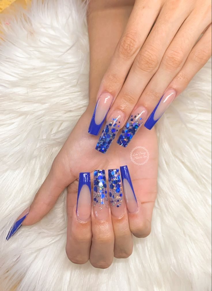 Electric -Blue -French- Tips-Nail