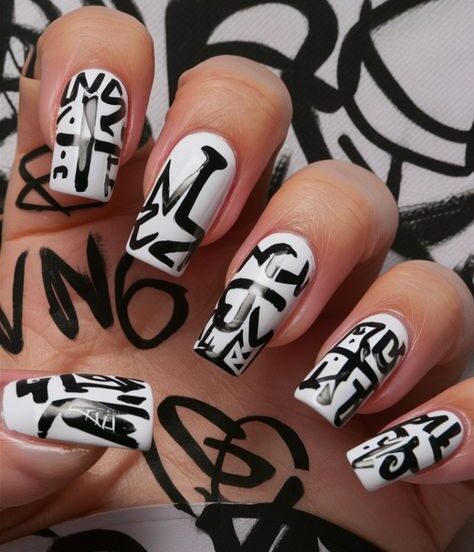 Graffiti-Inspired- Nail-Idea