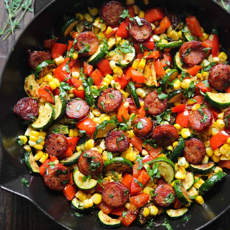 Spring - Vegetable - and -Sausage - Skillet