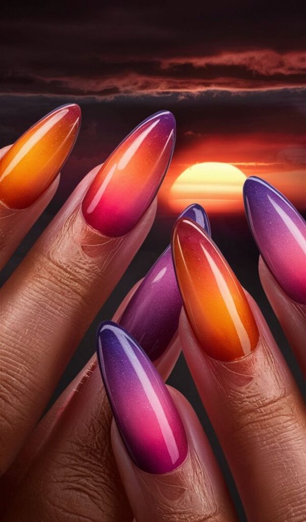 Sunset -Gradient- Nail-Idea