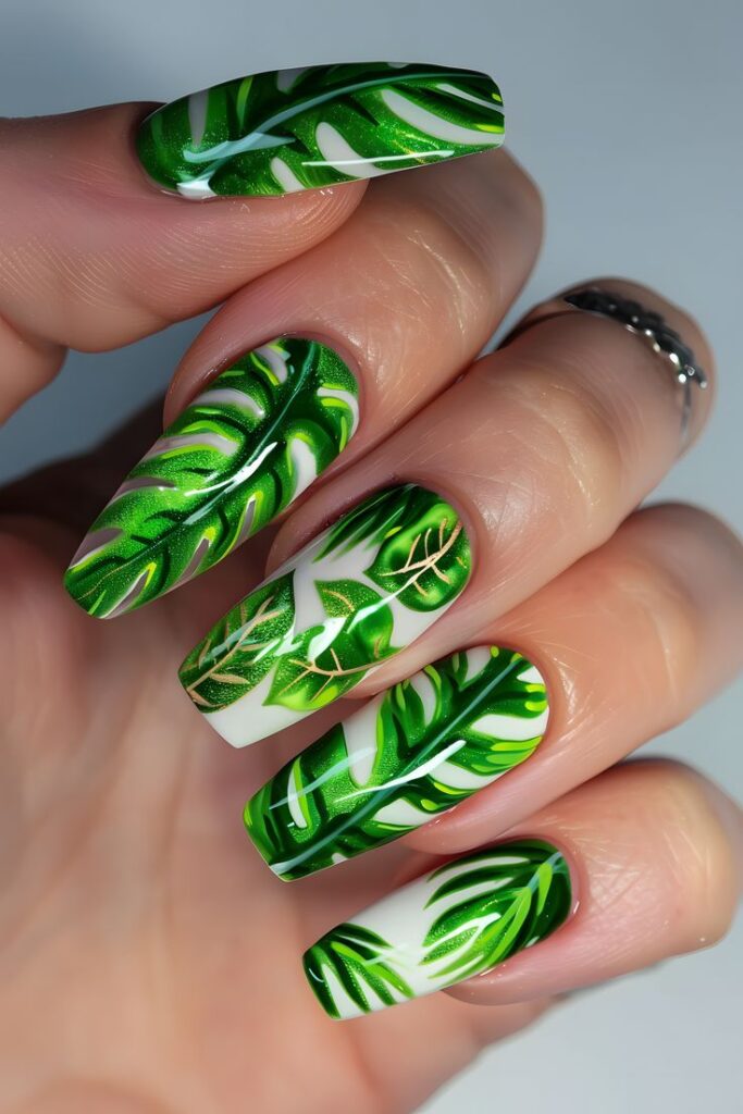 Tropical -Leaf-Spring- Nail-Ideas