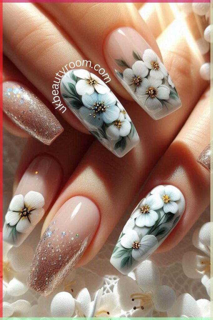 Vintage- Floral- Nail-Designs