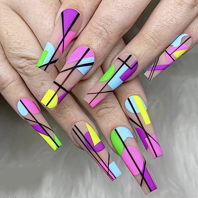 Color-Blocking -baddie-nail-Designs
