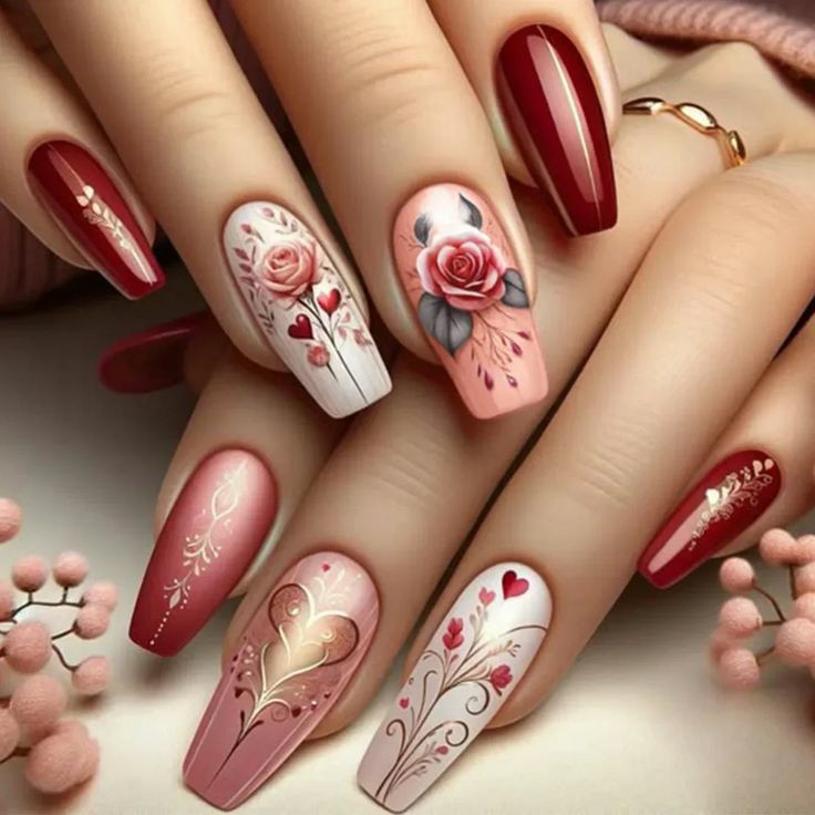 Ombre Floral Nails