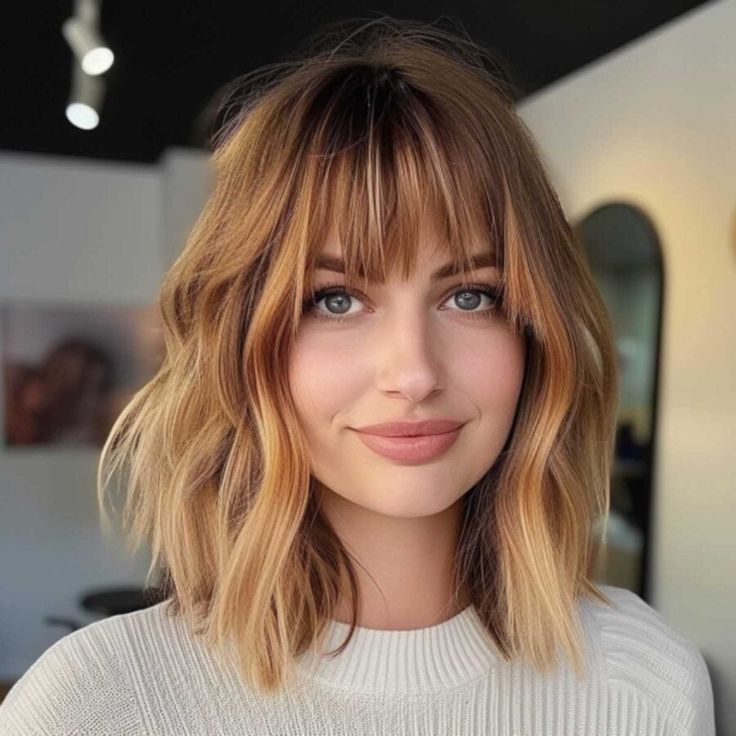 Choppy Lob with Bangs