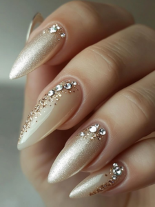 Nude-Almond-Nails-with-Rhinestone