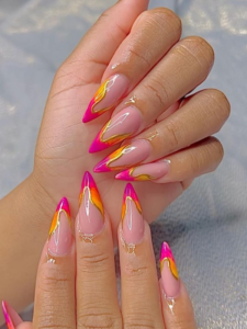 Pink-orange-nails
