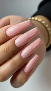 Glossy-Nude-Coffin-Nails