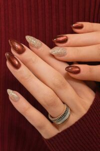 Brown-Cat-Eye-Nails-with-Gold-Accents