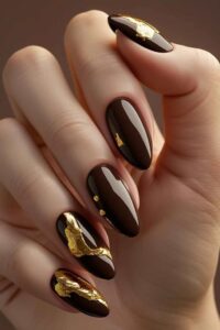 Goddess-Brown-Gold-3D-Gel-Nail-Ideas-That-Look-Rich
