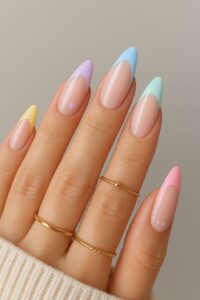 Pastel-French-Tip-Nails
