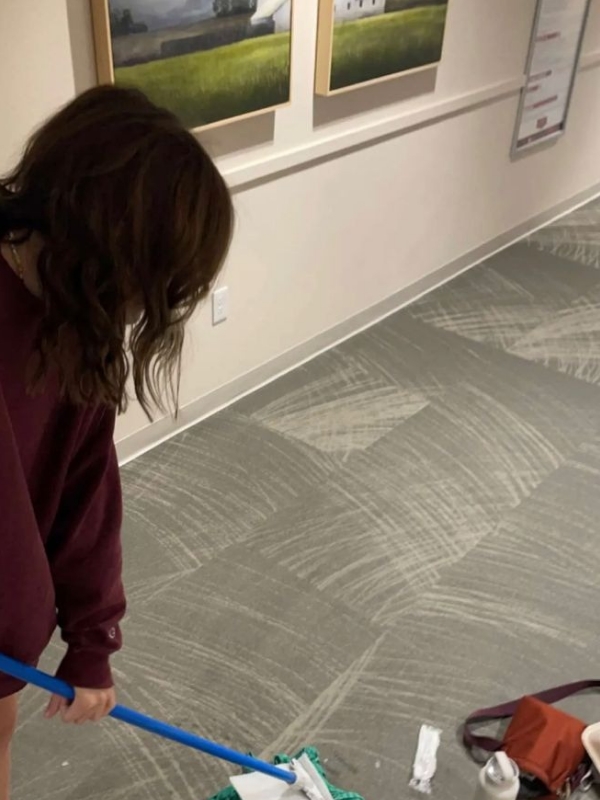Deep clean key areas in a dorm room 