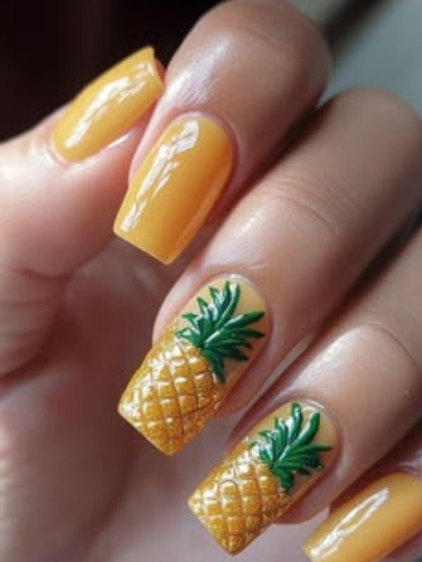 20-must-try-fruit-themed-nail-featuring-Tropical-Pineapple-Nails.