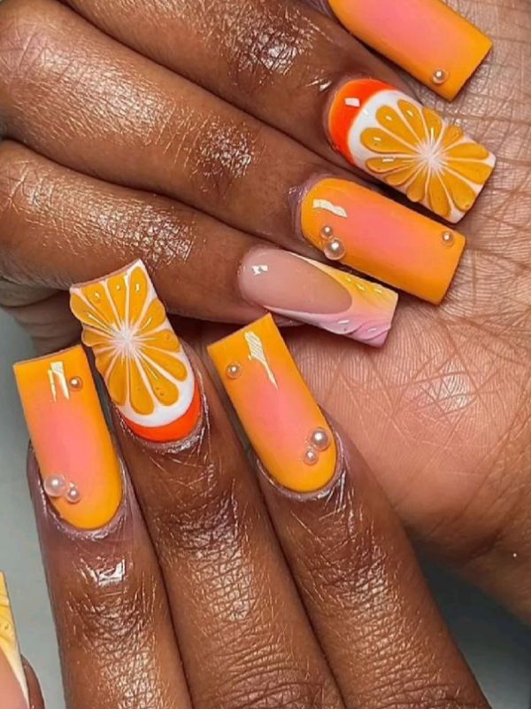 25-stunning-baddie-3D-nails-with-tropical-orange-details.