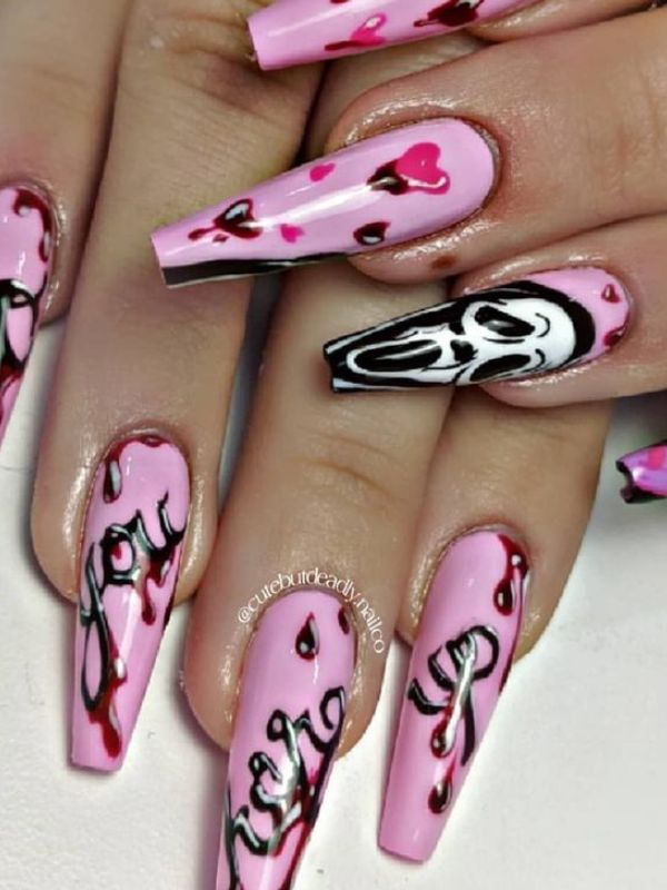 Barbie-Meets-Scream-Nails.
