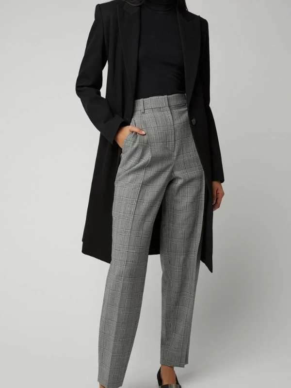 Black-Blazer-with-Plaid-Pants