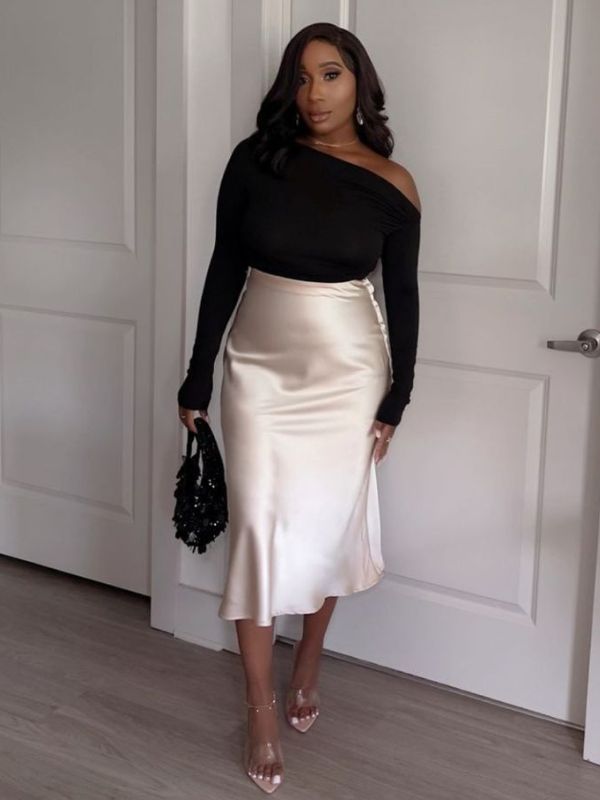 Black-Top-Satin-Skirt-and-Heels