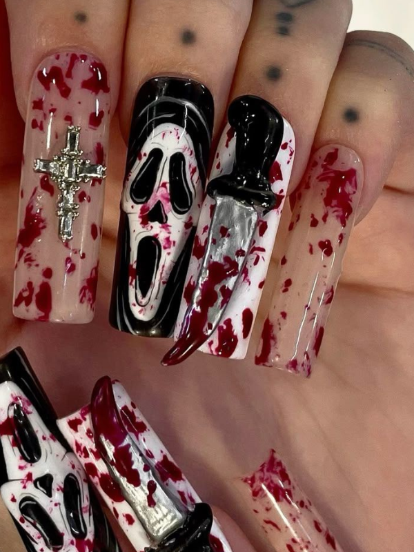Cute-and-Creepy-Scream-Nails