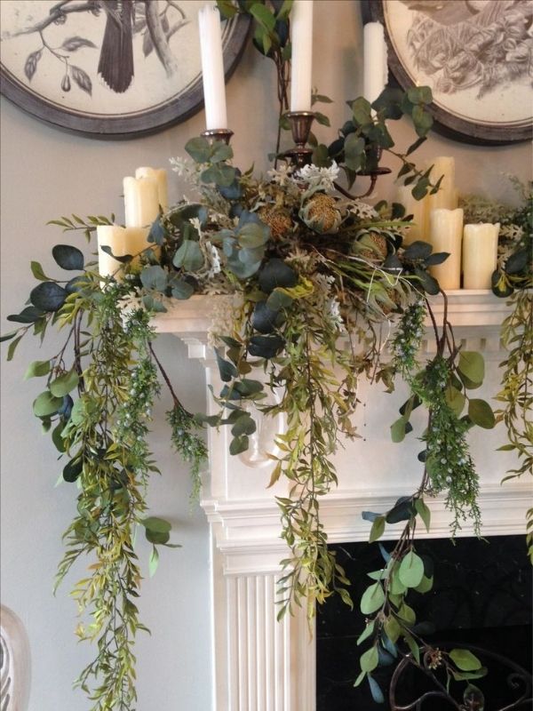 Decorate-the-Mantel-With-Greenery