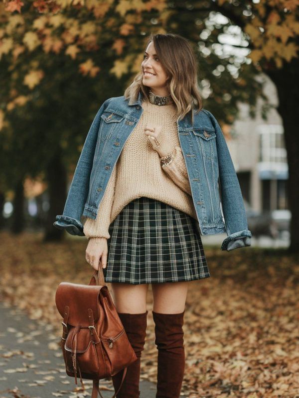 Denim-Jacket-Sweater-and-Skirt.