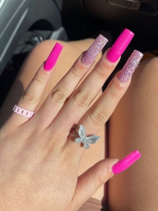 Glitter-Pink-Acrylic-Nails