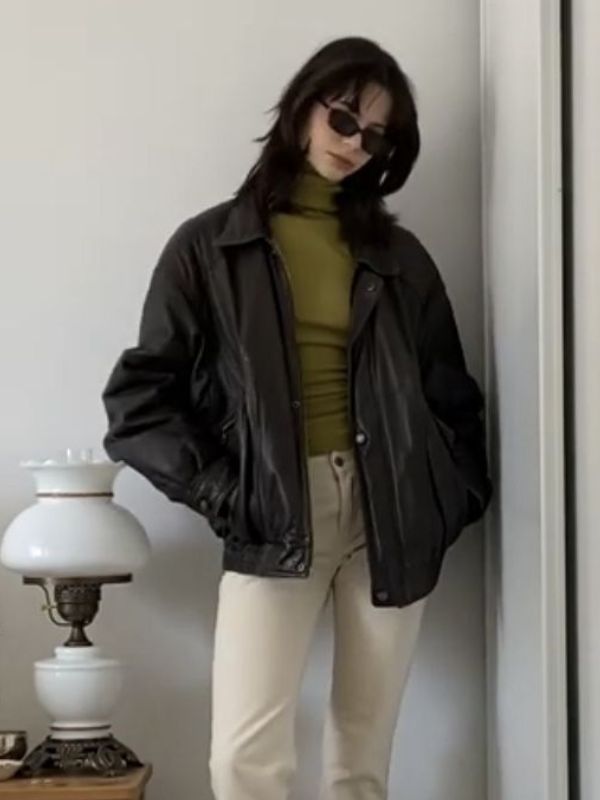 Leather-Jacket-with-a-Turtleneck