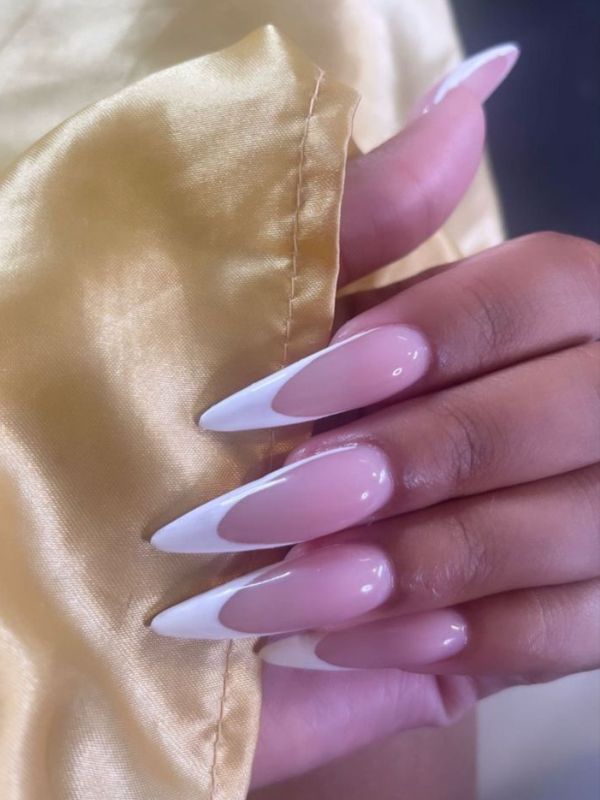 Long-Almond-French-Tip-Nails