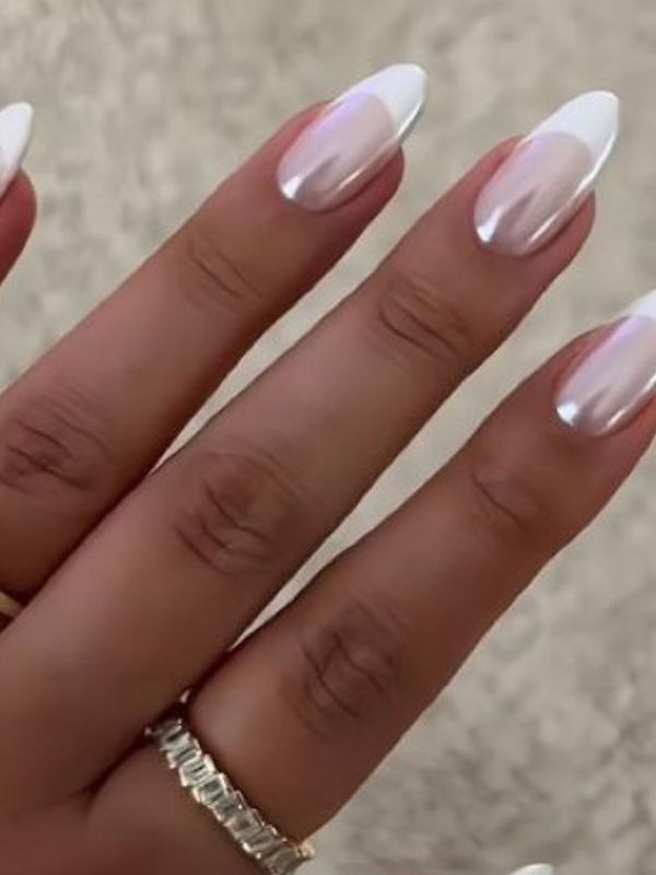 Milky-French-With-a-Chrome-Finish