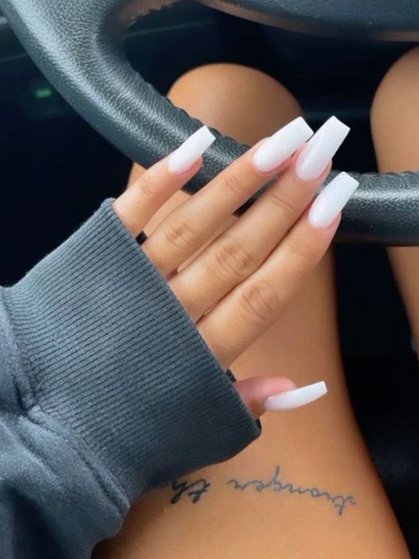 Milky-White-Acrylic-Nails