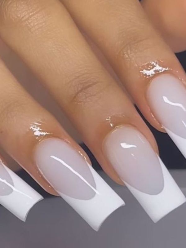 Milky-White-Thick-French-Tips