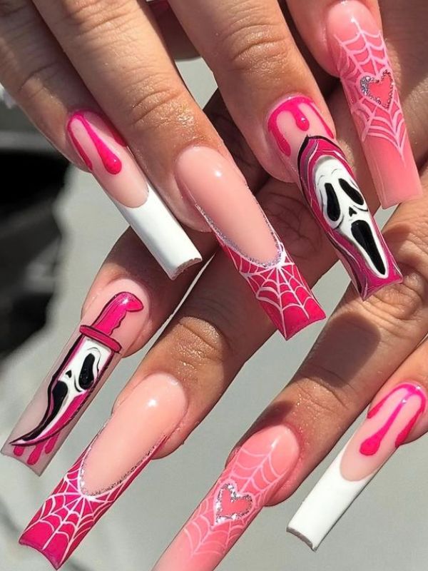 Pink-French-Tip-Scream-Nails