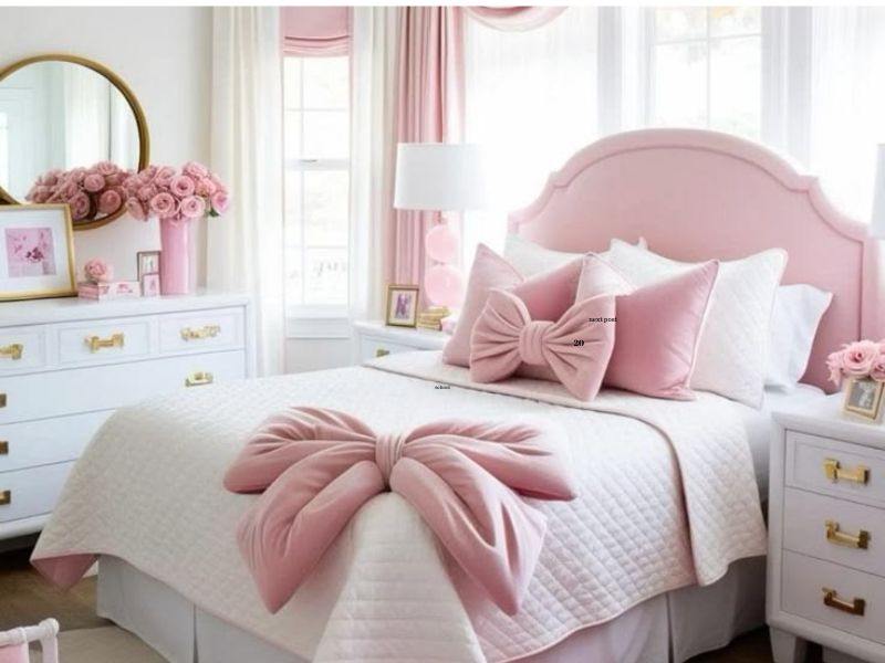 Pink-and-White-Dorm-Room