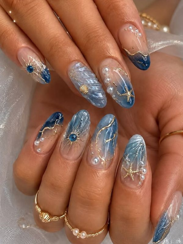 Pisces-dreamy-zodiac-sign-nail-design. 