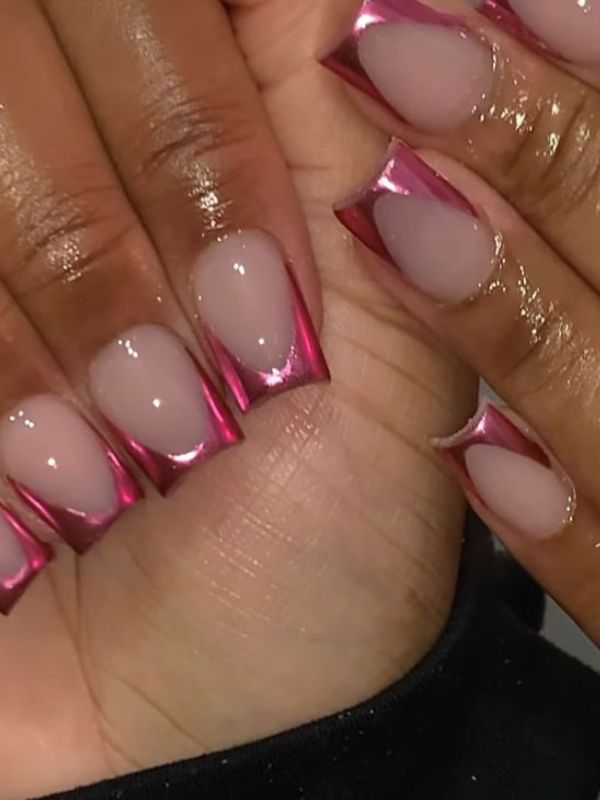 Short-Chrome-French-Tips