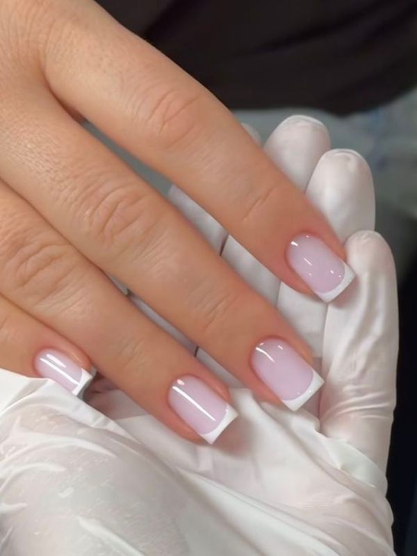 Short-Milky-French-Nails