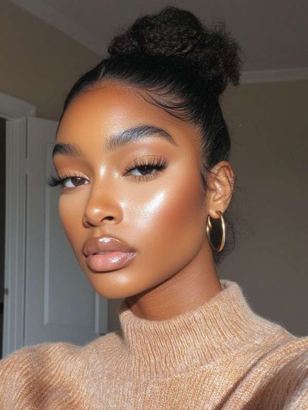 Simple-Glossy-Fall-Makeup