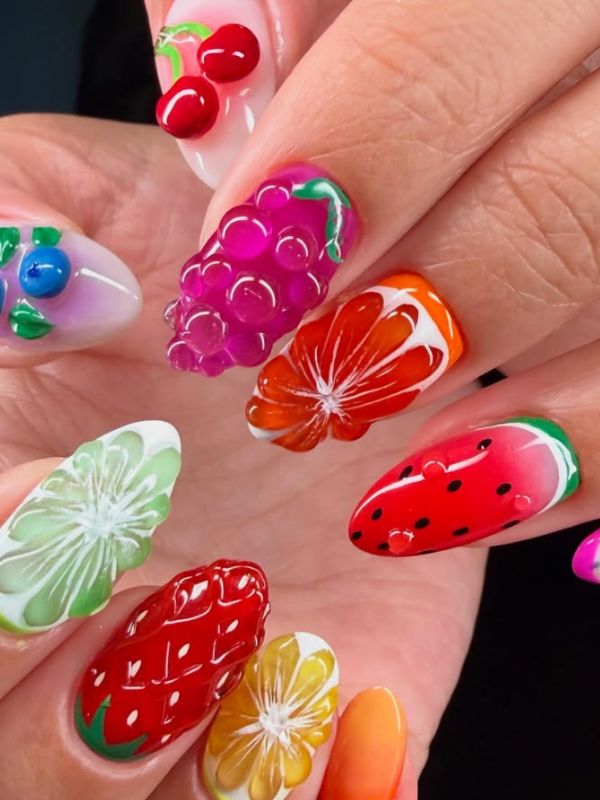 colorful-summer-fruit-nails. 