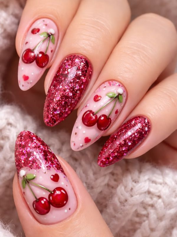 strawberry-and-cherry-combination-nails-with-glossy-details.