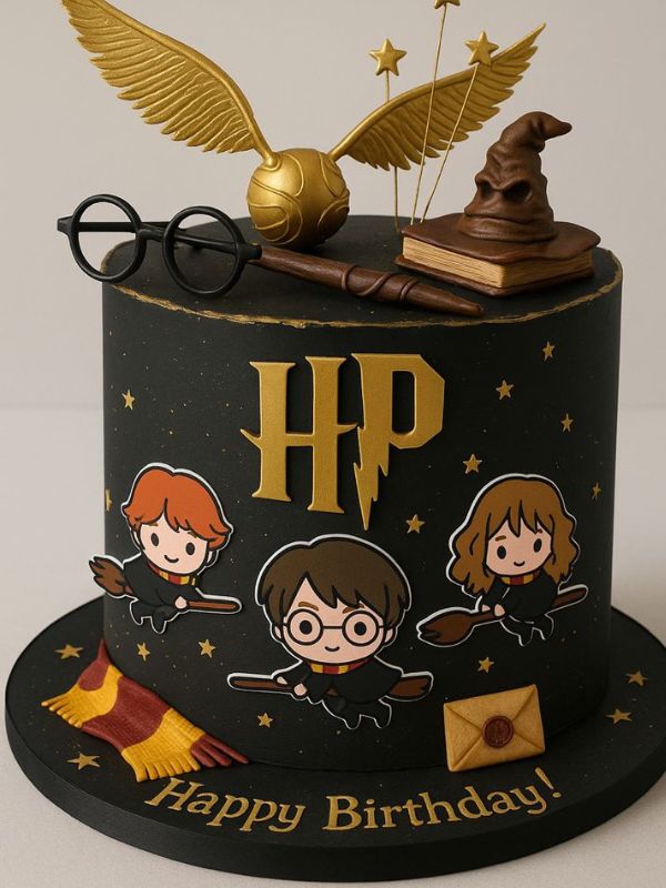 25-unforgettable-harry-Potter-birthday-party-ideas-for-adults-featuring-House-Themed-Birthday-Cake.